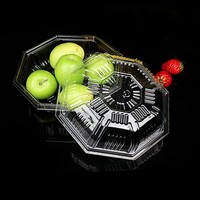 Groothandel Transparante Achthoekige Pet Plastic Voedselbak Container Vers Fruit Groente Blister Verpakking Lade