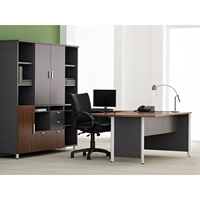 Bureau de direction moderne en L, très vendu, avec tiroirs de rangement – structure en acier et aluminium durable et écologique, garantie 5 ans