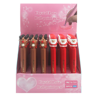 O & Q Stylo à bille de Noël assorti avec capuchon hexagonal long 0.7mm Bleu Noir Acrylique Plastique Stylo enfant Fournisseur OEM/ODM