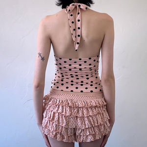 2026 ซัมเมอร์ ฮอตเซลล์เสื้อสายเดี่ยวผู้หญิงเซ็กซี่ลายจุดพิมพ์ลายสลิมฟิตผูกเชือกเสื้อสายเดี่ยวสไตล์ Y2K - Product Image 6