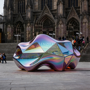 Senzhao - Lámpara LED Impermeable IP65 para Decoración de Paisajes, Iluminación de Calles, Escultura Geométrica Abstracta con Motivo de Poliedro - Product Image 2