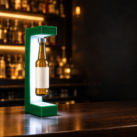 Support d'affichage magnétique pour bouteille, flotteur lumineux LED pour bouteille de bière, rotation à 360°, espace libre de 3 cm pour bar et hôtel