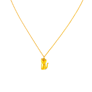 Collier Pendentif Tendance en Acier Inoxydable 316L Plaqué Or PVD, Charme Chat Durable et Résistant - Product Image 2