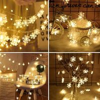 Luces de Navidad, Guirnalda de Luces con Forma de Copo de Nieve, Luces Decorativas para Dormitorio, Jardín, Fiesta, Hogar, Decoración Navideña Interior y Exterior, Adornos para Árboles