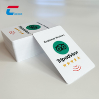 Carte de visite professionnelle programmable NFC avec avis Google, en PVC RFID, résistante aux intempéries, puce NTAG213 13,56 MHz, taille personnalisable
