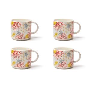 Set di 4 Tazze da Tè Excelsa in Porcellana Corallo 29 Cl Multicolore - Product Image 3