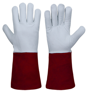 Guantes de soldadura de piel de cabra de primera calidad resistentes al calor, ligeros y naturales, en venta. - Product Image 1