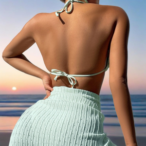 Nuevo <span class=keywords><strong>traje</strong></span> <span class=keywords><strong>de</strong></span> <span class=keywords><strong>baño</strong></span> sin espalda Sexy Color sólido Bikini conjuntos <span class=keywords><strong>de</strong></span> malla <span class=keywords><strong>Falda</strong></span> corta <span class=keywords><strong>traje</strong></span> <span class=keywords><strong>de</strong></span> <span class=keywords><strong>baño</strong></span> <span class=keywords><strong>de</strong></span> tres piezas para mujer - Product Image 2