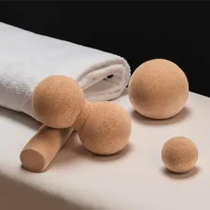 Wholesale High Quality 8*16cm Natural Cork Massage Exercise Peanut Yoga Ball