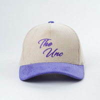 Gorra de béisbol de 5 paneles personalizada ajustable deportiva no estructurada Logotipo bordado del fabricante Punto de leopardo Oxford de pana de dos tonos