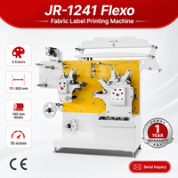 Imprimante flexographique rouleau à rouleau JR-1241 pour étiquettes textiles, 5 couleurs, pour étiquettes d'entretien de vêtements, rubans et marques déposées