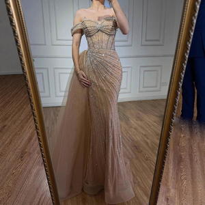 Abito da sera a sirena Serene Hill LA73139 color nudo con spalle scoperte e perline, con gonna, per feste formali e matrimoni <span class=keywords><strong>2026</strong></span> - Product Image 3