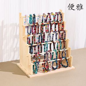 Support de rangement pour bijoux en bois massif, présentoir pour bracelets et cordons, porte-clés accessoire, poteau de présentation de style urbain - Product Image 1