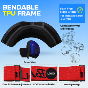 <span class=keywords><strong>Gafas</strong></span> de Esquí Ligeras con Doble Cristal Térmico, Protección UV400, Antivaho, para Clima Frío Extremo y Esquí de Travesía - Product Image 5