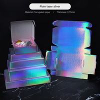 Eco-Friendly Recyclable Holographic Laser Paper Corrugated Box Foil Rigid Packaging Handle Four-Color Printed Cosmetic Gift Box