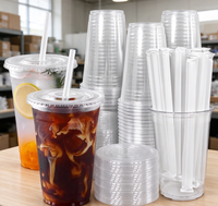 Gobelets en plastique transparent jetables et recyclables, très demandés, pour boissons froides, café glacé, bubble tea et boissons aux fruits