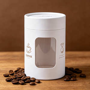 Eco Friendly <b>Paper</b> Canister With Clear Display Window Round Kraft Tube For Coffee Bean Boutique Gift <b>Packaging</b> - Product Image 5