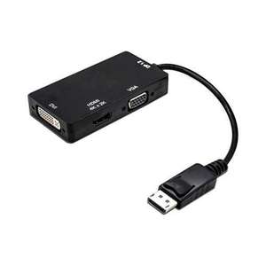 Convertidor DisplayPort a VGA/DVI/HDMI de 15 cm, para conectar dispositivos a monitores o proyectores. - Product Image 1