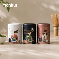 Boîtes à matcha portables Tianhui personnalisables de 20g et 30g, mini boîtes à thé rondes en métal pour le stockage du matcha
