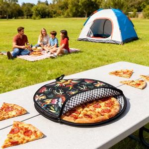 Pochette en tissu isolante pour micro-ondes, porte-tortillas, tacos, <span class=keywords><strong>naan</strong></span> et rouleaux de pizza - Product Image 3