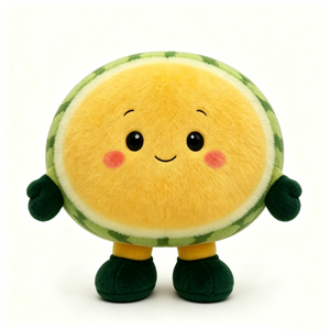 Peluche de sandía amarilla personalizado, peluche de sandía con pulpa amarilla, muñeco de peluche de fruta, peluche de sandía - Product Image 4
