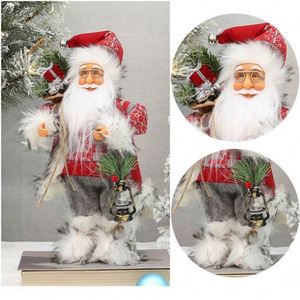 Père Noël barbu blanc moderne de 12 pouces, fait main, pour la décoration de Noël et du Nouvel An - Product Image 4