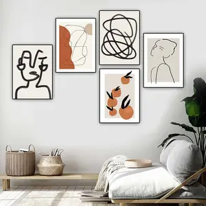 Papel tapiz 3D para decoración del hogar, dibujo de líneas de pared, estilo minimalista europeo, decoración moderna del hogar