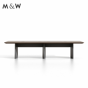 Mesa de oficina ejecutiva moderna M & W, <span class=keywords><strong>pintura</strong></span> de <span class=keywords><strong>chapa</strong></span> en forma de L, escritorio de gerente Boss CEO, estilo de Panel de madera - Product Image 4