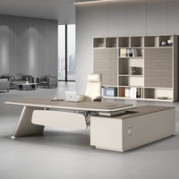 Muebles de Oficina Modernos y Contemporáneos, Escritorio Ejecutivo Hecho de Tablero de Melamina Resistente para Uso en Edificios de Oficinas