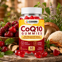 Complément Alimentaire CoQ10 PQG aux Herbes Ayurvédiques, Champignons Adaptogènes et Probiotiques, Gommes Saveur Cerise, Formule Personnalisée
