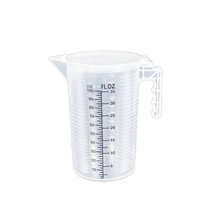 Taza medidora de plástico de 1000 ml, apta para alimentos, de polipropileno, apta para lavavajillas, para hornear y preparar té con leche - Product Image 1
