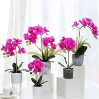 Orchidées artificielles roses et rouges en soie, 1 pièce, fleurs pour pièces centrales de mariage, bon marché