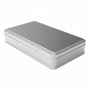 Kontensan L408 Rectangle Tin Can 1 Lt Baklava <b>Sweet</b> Treats <b>Box</b> 140 X 240 X 43 mm Slip Lid - Product Image 2