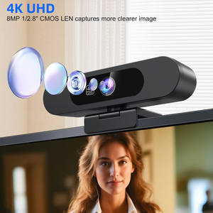 กล้องเว็บแคม 4K <span class=keywords><strong>AI</strong></span> จับภาพอัตโนมัติ 8 ล้านพิกเซล ช่วงไดนามิกกว้าง ไมโครโฟนคู่ รองรับ USB Plug and Play สำหรับวิดีโอคอนเฟอเรนซ์ สตรีมมิ่ง และทำงานระยะไกล - Product Image 2