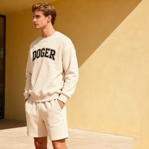 Doger ชุดวิ่งออกกำลังกายสำหรับผู้ชายชุดวอร์ม2ชิ้นสำหรับผู้ชายเสื้อสเวตเตอร์และกางเกงขาสั้นชุดวอร์มยาวเต็มตัวไซส์ใหญ่พิเศษ - Product Image 2