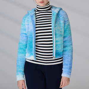 Knitwear Manufacturer Custom Long Sleeve <b>Zip</b> <b>up</b> Hoodies Sweater Polyester Fuzzy Knitted <b>Cardigan</b> - Product Image 4