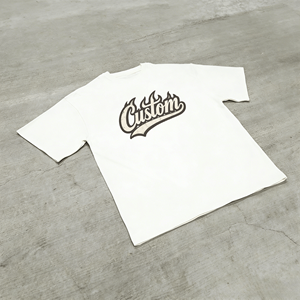 Camiseta de Hombre al por Mayor con Logotipo Personalizado, 100% Algodón, Estilo Urbano, Patrón de Letras, Tejido Liso Teñido, 250g, Vintage - Product Image 4