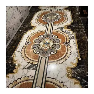 New Design Custom Mosaic Tile Pattern Floor Waterjet Marble Tile Flooring