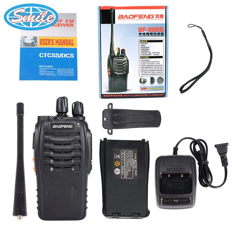 Walkie-talkie de Radio 888S, UHF, 3000 millas, 400-480MHz, para aventura al aire libre, ingeniería de rescate, el más barato