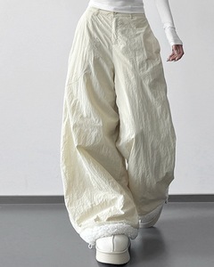 <strong>Women's</strong> Wide Leg <strong>Cargo</strong> Pants with Half Elastic Waist, Winter Casual <strong>Trousers</strong> for <strong>Tall</strong>, Wholesale Custom ZONA - Product Image 2