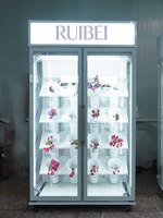 Réfrigérateur commercial entièrement vitré pour fleurs fraîches 1200L, refroidisseur vertical pour fleuristes avec éclairage LED, ventilateur de refroidissement et contrôle numérique