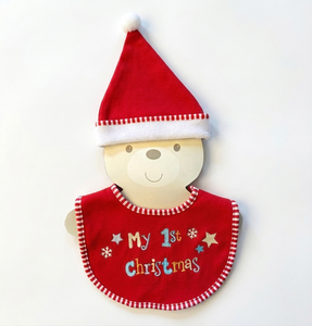 Ensemble <span class=keywords><strong>bonnet</strong></span> et bavoir en polaire pour le <span class=keywords><strong>premier</strong></span> Noël <span class=keywords><strong>de</strong></span> bébé - <span class=keywords><strong>Mon</strong></span> 1er Noël Fabriqué en Chine - Product Image 1