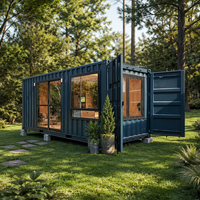 Rumah Kontainer Baja Modular Modern Tahan Cuaca 40ft yang Sudah Terpasang dengan Kamar Mandi, Dapur, dan Dek
