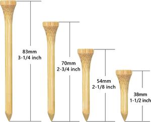 Fabricante al por mayor Bulk Bamboo <span class=keywords><strong>Golf</strong></span> Tees Logotipo personalizado Color natural <span class=keywords><strong>Golf</strong></span> Camiseta de madera con tiras de impresión - Product Image 3