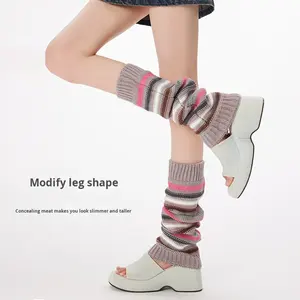 2024 Otoño Invierno Retro estilo étnico tubo largo transpirable poliéster/algodón calentadores de piernas de punto hasta la rodilla pantorrilla - Product Image 1