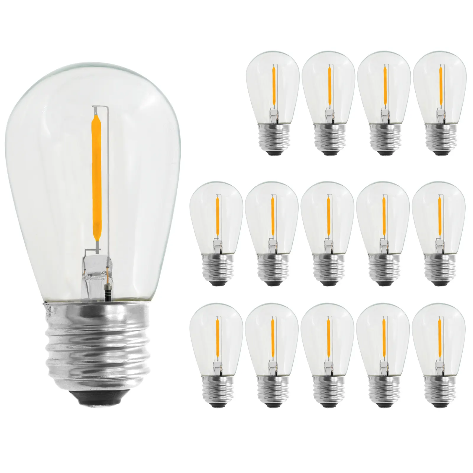 Bulb Hot Sale UL Certification 220V E26 S14 0.7W Plastic Shatterproof Led Filament Bulb For Outdoor String Light