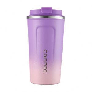 Taza de Café Ecológica Personalizada, Libre de BPA, de 380 ml/510 ml, con Aislamiento al Vacío de Doble Pared, de Acero Inoxidable, con Tapa y Color Degradado - Product Image 1