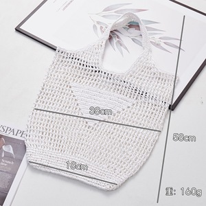 <span class=keywords><strong>Sac</strong></span> à bandoulière Triangle Mark en raphia tressé écologique avec motif personnages, <span class=keywords><strong>sac</strong></span> de plage tendance à poignée souple et fermeture ouverte en nylon - Product Image 3