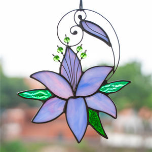 Vitrail colibri <span class=keywords><strong>neige</strong></span> montagne muguet attrape-soleil nouvel an décor à la maison tentures s'accrochent vacances cadeau de noël - Product Image 2