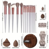 Ensemble de pinceaux de maquillage avec éponges de bain, exfoliants, houppettes, chouchous, bandeaux – Outils cosmétiques multifonctionnels pour femmes